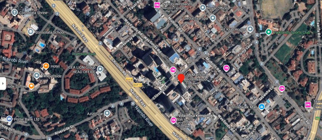 JW Marriott Nairobi map | Travel Africa & More